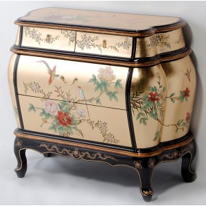 Commode chinoise galbée or