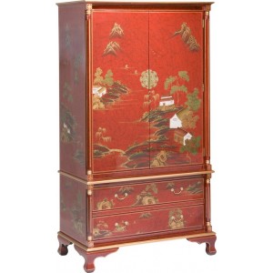 armoire chinoise laque rouge meubles chinois laques