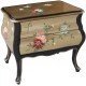Petite commode chinoise 2 tiroirs laque d'or galbée