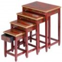 Tables chinoises gigognes  laque rouge
