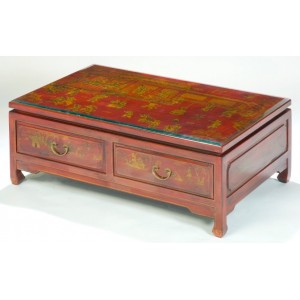 Table basse chinoise rouge