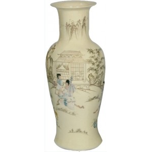 Grand vase porcelaine chinoise laque blanche