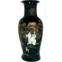 Grand vase porcelaine chinoise noire