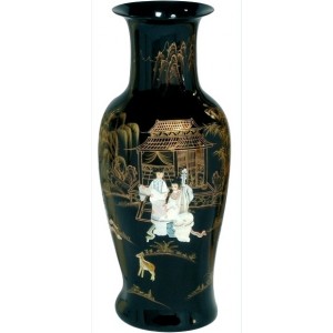 vase porcelaine chinoise noire