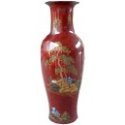 Grand vase porcelaine chinoise rouge