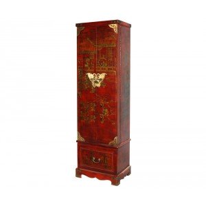 Coiffeuse chinoise xian rouge aspect cuir